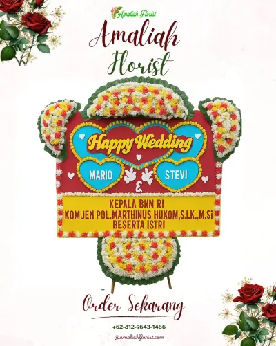 Karangan Papan Bunga Pernikahan di Sumber Agung
